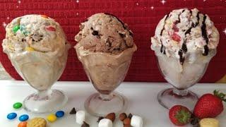 3 EASY Homemade Ice Cream Recipes / 3 INGREDIENTS / No Machine 