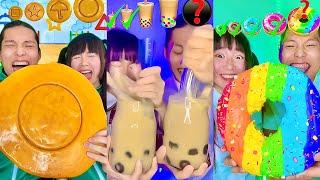 Rainbow Small to Giant Food Challenge Compilation! Squid game Foodbubble tea boba (Part6)