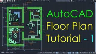 AutoCAD Simple Floor Plan for Beginners - 1 of 5