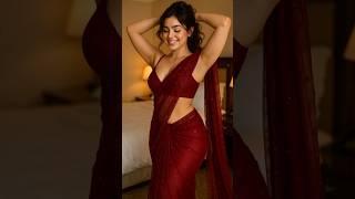 Stunning Indian Model New Look With Laal Pari #shorts #ai #aiwoman #desilook #saree #yt