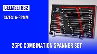 BRITOOL HALLMARK CELMSET632 25PC COMBINATION SPANNER SET