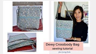 Dewy Crossbody Bag - Sewing Tutorial - With adjustable strap and recessed zipper