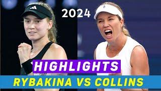 Elena Rybakina Vs Danielle Collins - Epic Crushing Tennis 2024 Highlights • Abu Dhabi Gameplay