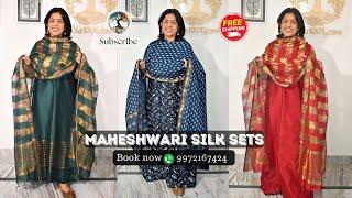 22Nov India1001 - Handwoven Maheshwari suit with Lagdi patta. WA 9972167424 #maheshwari #handwoven