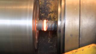 Сварка трением арматуры 36 мм на станке ПСТ 20Т, видео 1 (Rebar friction welding video 1)