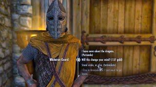 Intimidating Whiterun Guard with Maximum Speech Skill. Skyrim Anniversary Edition