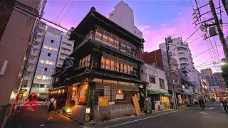 Tokyo Nezu, Sunset to Night Walk from Ueno, Japan • 4K HDR