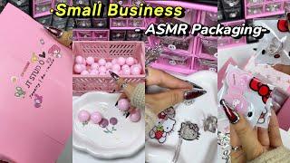 Packaging an order for its me ASMr | Small Business at home | Red keychains