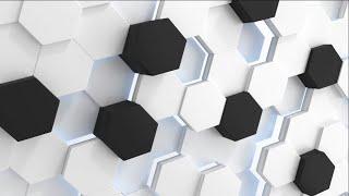 ⬢⬡ Black and White Abstract Shapes Animation Relaxing Background Screensaver | Cool Background ⬢⬡