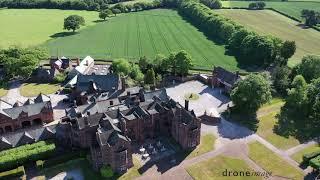 Drone footage of Thornton Manor and its formal gardens