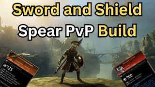 Sword and Shield Spear PvP Build New World Aeternum with PvP zone gameplay