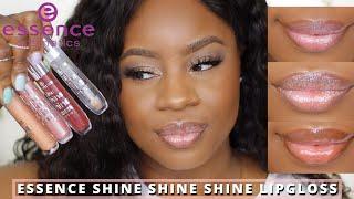 ESSENCE SHINE SHINE SHINE Lipgloss Swatches & Try On | Brown Skin