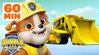 Rubble's BEST PAW Patrol Construction Truck Rescues! w/Chase & Marshall | 60 Minutes | Rubble & Crew