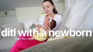 DAY IN THE LIFE WITH A NEWBORN  | our first day home with Harper :)