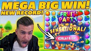 Огромные заносы стримеров ⭐ Fruit Party слот 40 000€ ⭐ ТОП 5 ЗАНОСОВ НЕДЕЛИ  MAX BET 