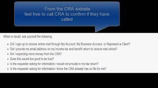 Canada Revenue Agency scam call