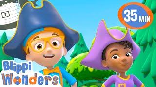 Buried Treasure - Blippi Wonders | Kids Cartoons | Party Playtime!