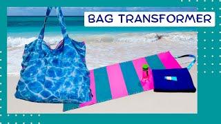 How to sew a bag that easily turns into a beach mat (English subtitles)