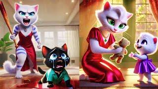Unfair love from Cruel Mother Cat For Kittens  #ai #catlover #cartoon #cutecats #cat