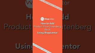 How to Add Product Price Gutenberg Block #elementor #woocommerce #wordpress