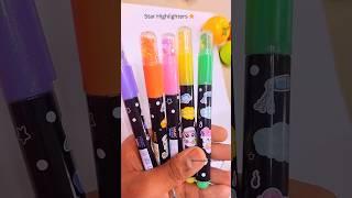 ⭐Star Highlighters  #shorts Cute stationary haul #unboxing #star #highlights #stationery #cute
