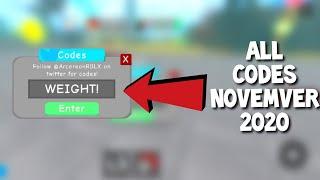 Roblox All Weight Lifting Simulator 5 Codes November 2020!