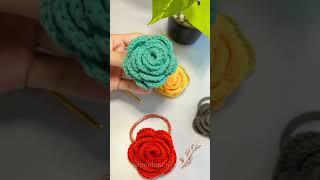 Crochet Rose Scrunchies Trailer | Molina DIY #shorts