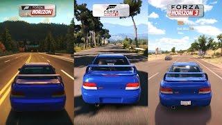 Forza Horizon 1 vs 2 vs 3 - Subaru Impreza 22B Sound Comparison