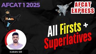 AFCAT Static GK | All Firsts & Superlatives for AFCAT 2024  | Must-Watch for AFCAT 1 2025