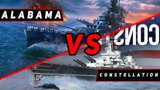 ЛИНКОР ALABAMA VS CONSTELLATION! ЧТО ОКАЖЕТСЯ СИЛЬНЕЕ?! МИР КОРАБЛЕЙ/WORLD OF WARSHIPS!