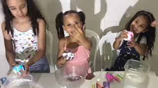 FAZENDO SLIME COM MINHA AMIGA E MINHA IRMÃ