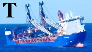 Russian cargo ship sinks after "explosion" heard