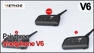 VNETPHONE V6 | Pair three V6 | motorcycle helmets bluetooth intercom