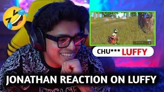 Jonathan Gaming Reaction on Luffy igl  || JONATHAN REACTION LUFFY || JONATHAN LIVE || LUFFY IGL