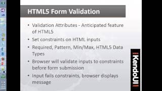 MVVM & Validation using Kendo UI in Web Applications