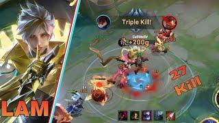 27 Kill!! Lam Insane One Short Damage Build - Lam Best Build - Honor of Kings ~ HOK