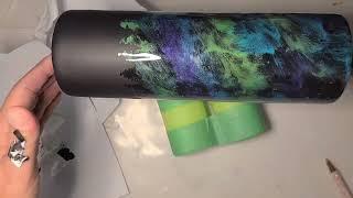 Northern Lights Epoxy Tumbler with Micas and Glow Powders