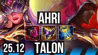 AHRI vs TALON (MID) | Quadra, 17/3/8, Godlike | KR Master | 25.12