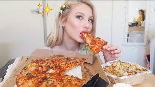 DOMINOS PIZZA + PASTA mukbang 