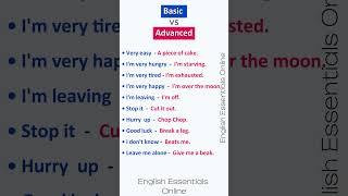 Basic VS Advanced English | English Speaking Practice | Learn English