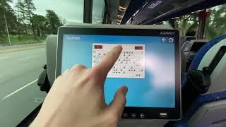 Playing Minesweeper on the ALSA bus onboard entertainment system, Madrid, Spain 