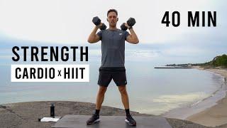 40 Min Strength & Cardio HIIT (Full Body Workout With Dumbbells)