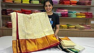 LIVE SESSION | Pure Kanchipuram Silk Sarees in White & Contrast Tones #sareelove #kanchipattu #live