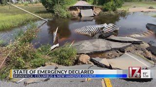 Gov. Roy Cooper visits Brunswick County after coastal NC hit hard by tropical system