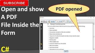 Open and show PDF file in FORM in c#