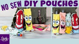 Easy DIY Pencil Case or Make Up Bag | Zippered or Drawstring | No Sew | Fun Sock Creations