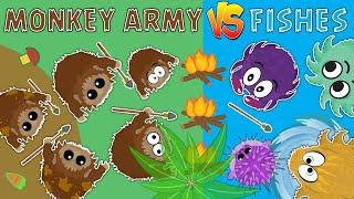 MONKEY ARMY vs FISH ARMY in MOPE.IO // 200IQ PLAYS in MOPE.IO