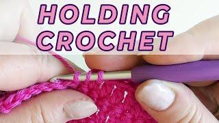 My way of holding the crochet hook and yarn