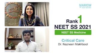 Rank 1 - NEET-SS'21 - Critical care, Dr. Nazneen Makhbool with Dr. Rakesh S Nair.