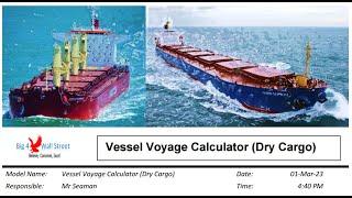 Vessel Voyage Calculator Dry Cargo